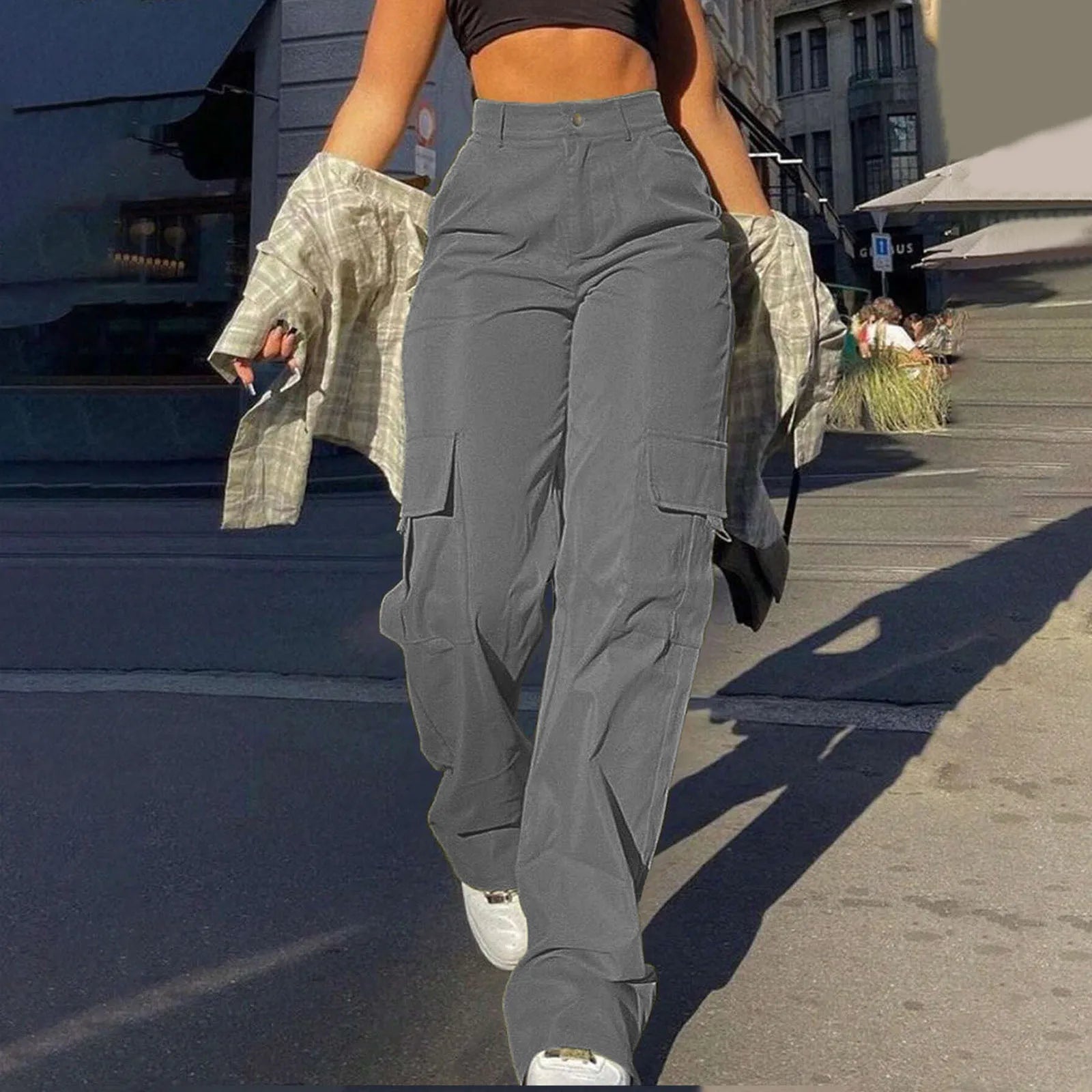 VibeWear™ — Pantalon Cargo Wide Leg Femme