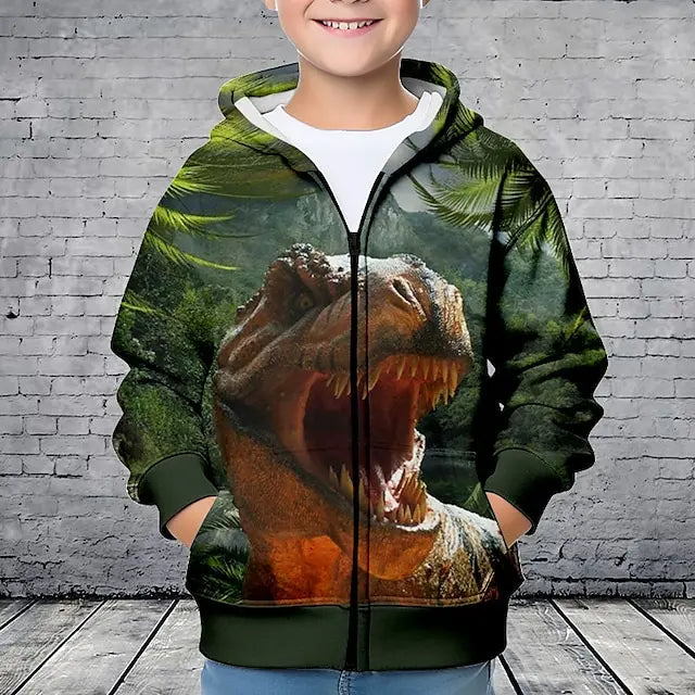 Hoodie Dinosaure 3D Enfant — VibeWear