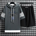 VibeWear™ Short-Sleeve Hoodie & Shorts Set