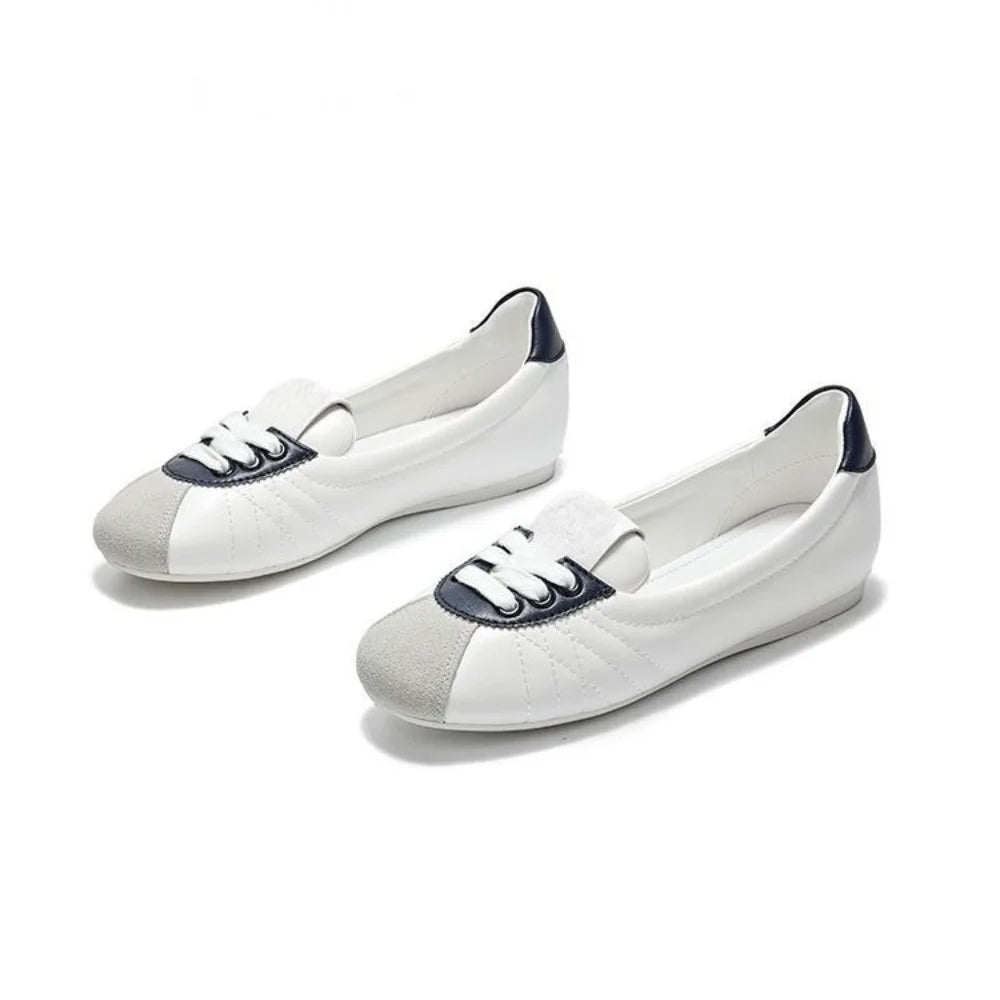 VibeWear™ Sneakers Femme Style Ballet Bicolore Bleu & Blanc — Pointures 35-45