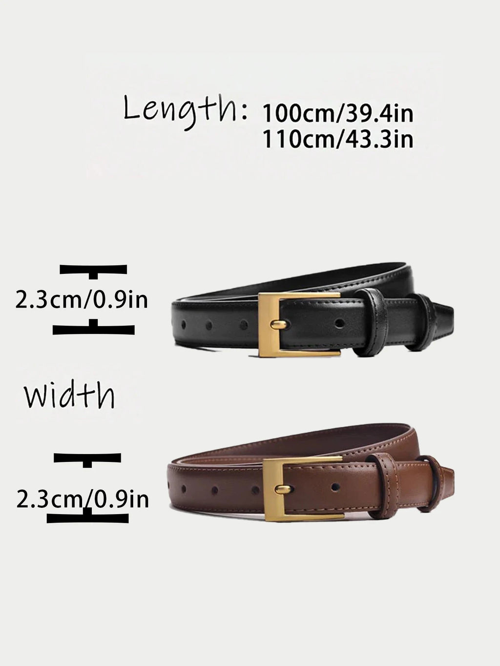 VibeWear™ Ceinture Femme PU Souple Boucle Ardillon — Casual & Fashion Idée Cadeau