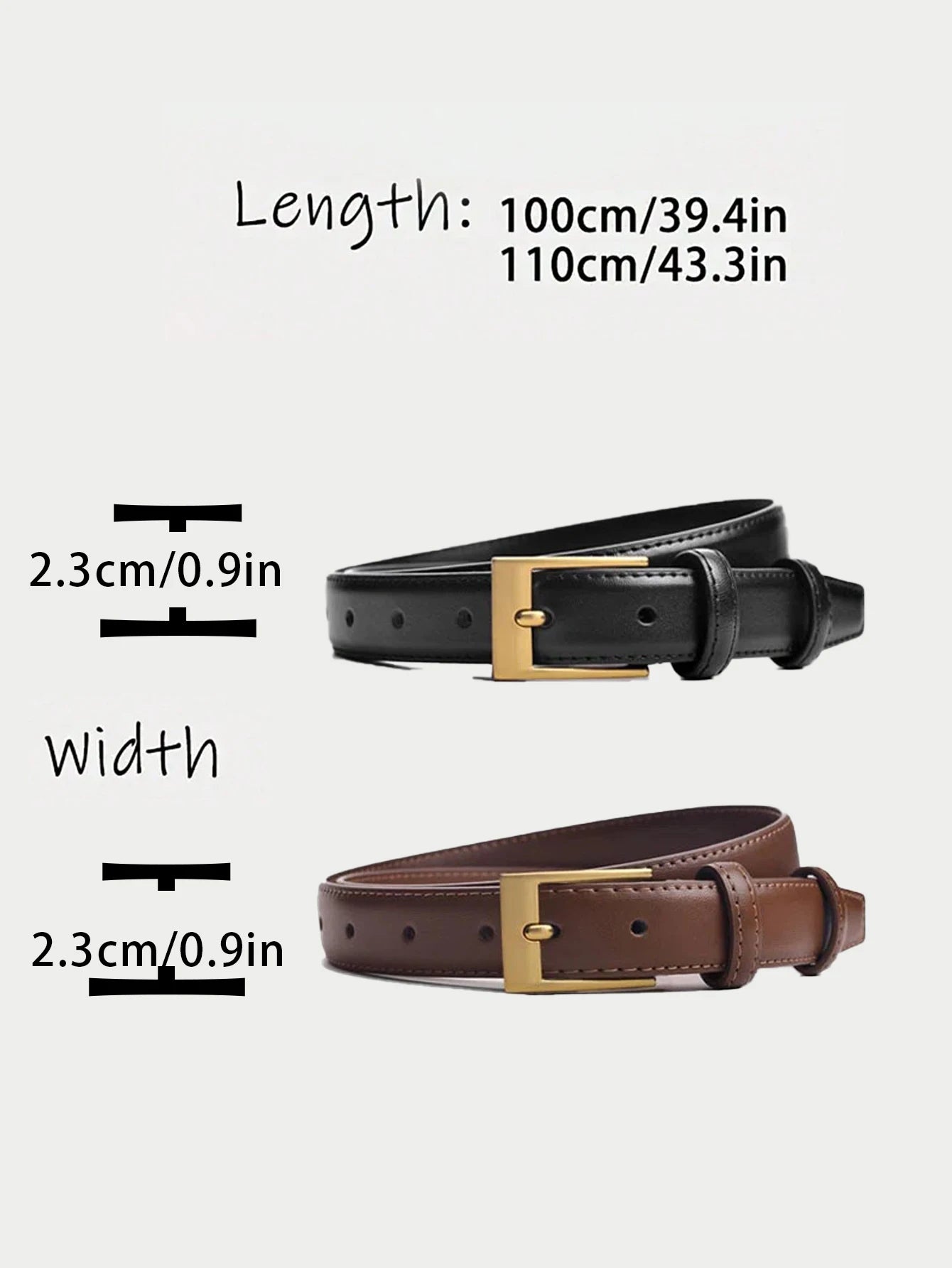 VibeWear™ Ceinture Femme PU Souple Boucle Ardillon — Casual & Fashion Idée Cadeau