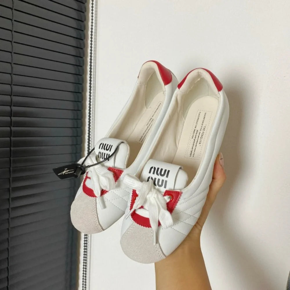 VibeWear™ Sneakers Femme Style Ballet Bicolore Bleu & Blanc — Pointures 35-45