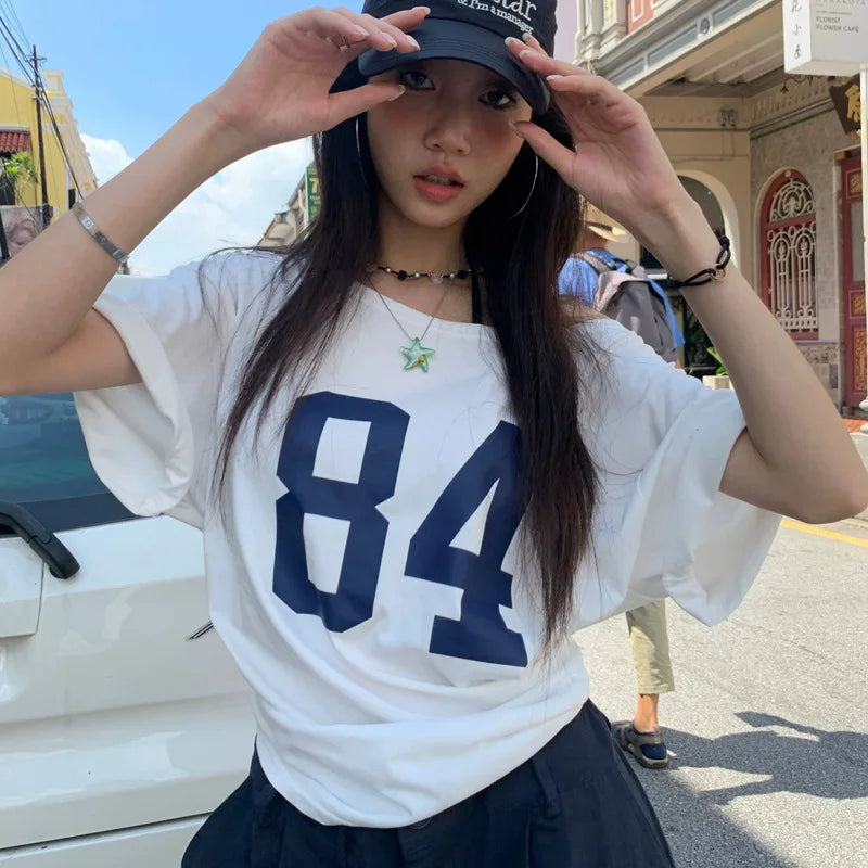 T-shirt Off Shoulder Y2K — VibeWear