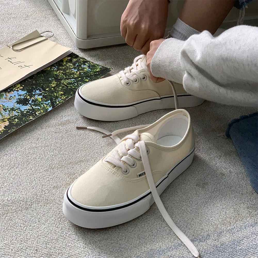 VibeWear™ Sneakers Femme Canvas Montantes Street — Imperméables Pointures 34-43