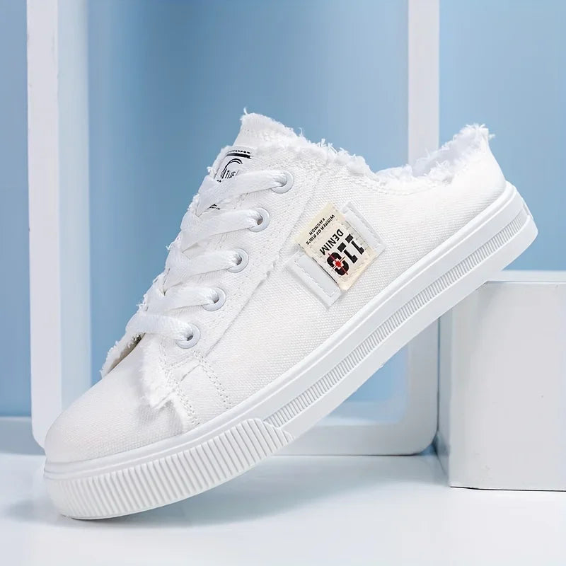 VibeWear™ Sneakers Femme Canvas Plates Bout Rond — Antidérapantes Pointures 34-50