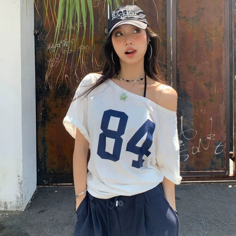 T-shirt Off Shoulder Y2K — VibeWear