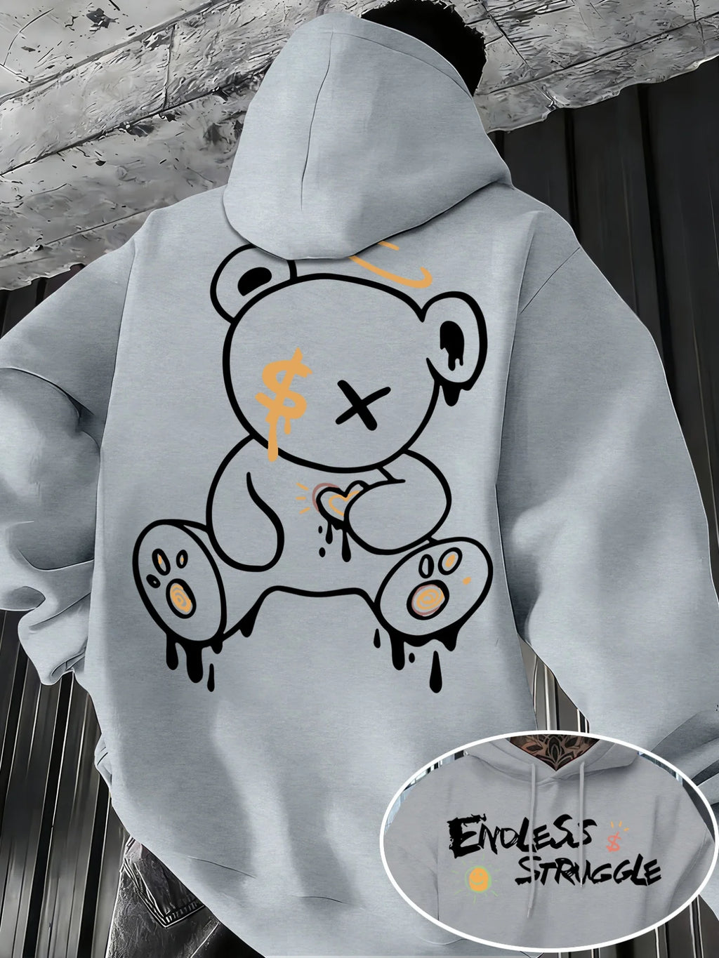 VibeWear™ Money Bear Oversized Hoodie Sweatshirt with Print
