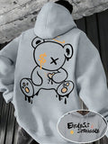 VibeWear™ Money Bear Oversized Hoodie Sweatshirt with Print