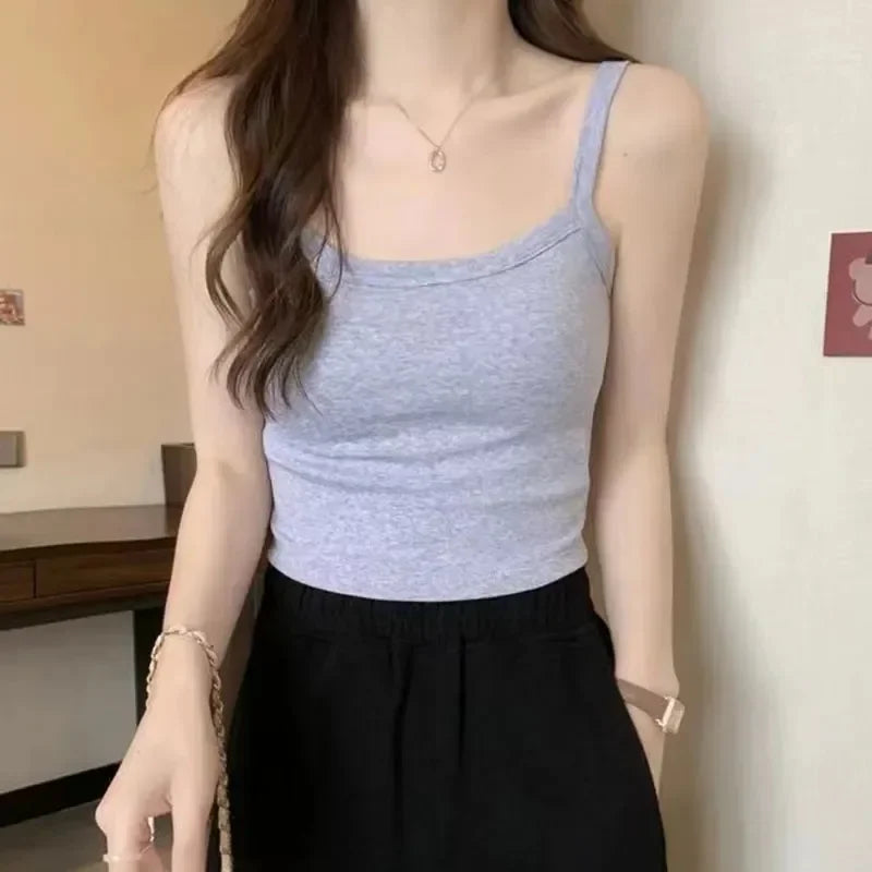 VibeWear™ Caraco Crop Top Femme Sans Manches — Taille Unique Stretch Été
