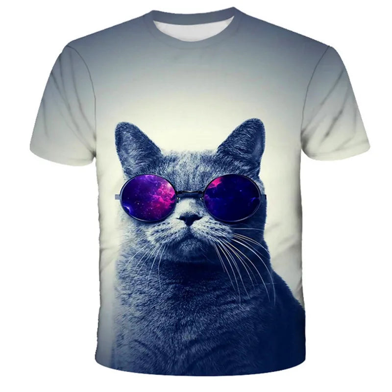 VibeWear™ T-Shirt Enfant Kawaii Chat 3D — Unisexe 7-13 Ans