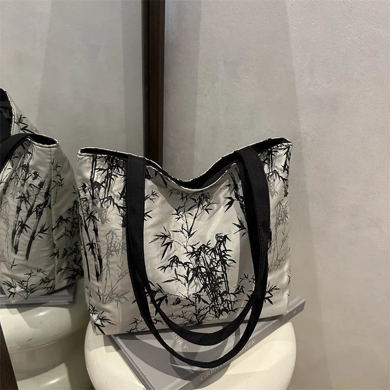 VibeWear™ Tote Bag Femme Grande Capacité — Broderie Florale Style Urban