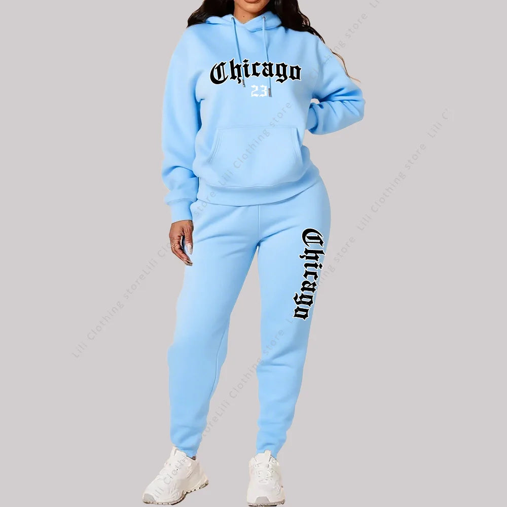 Ensemble Hoodie + Pantalon Femme Chicago — VibeWear