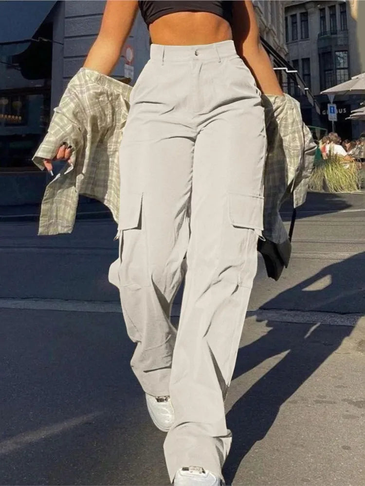 VibeWear™ — Pantalon Cargo Wide Leg Femme