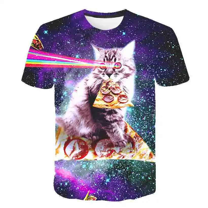 VibeWear™ T-Shirt Enfant Kawaii Chat 3D — Unisexe 7-13 Ans
