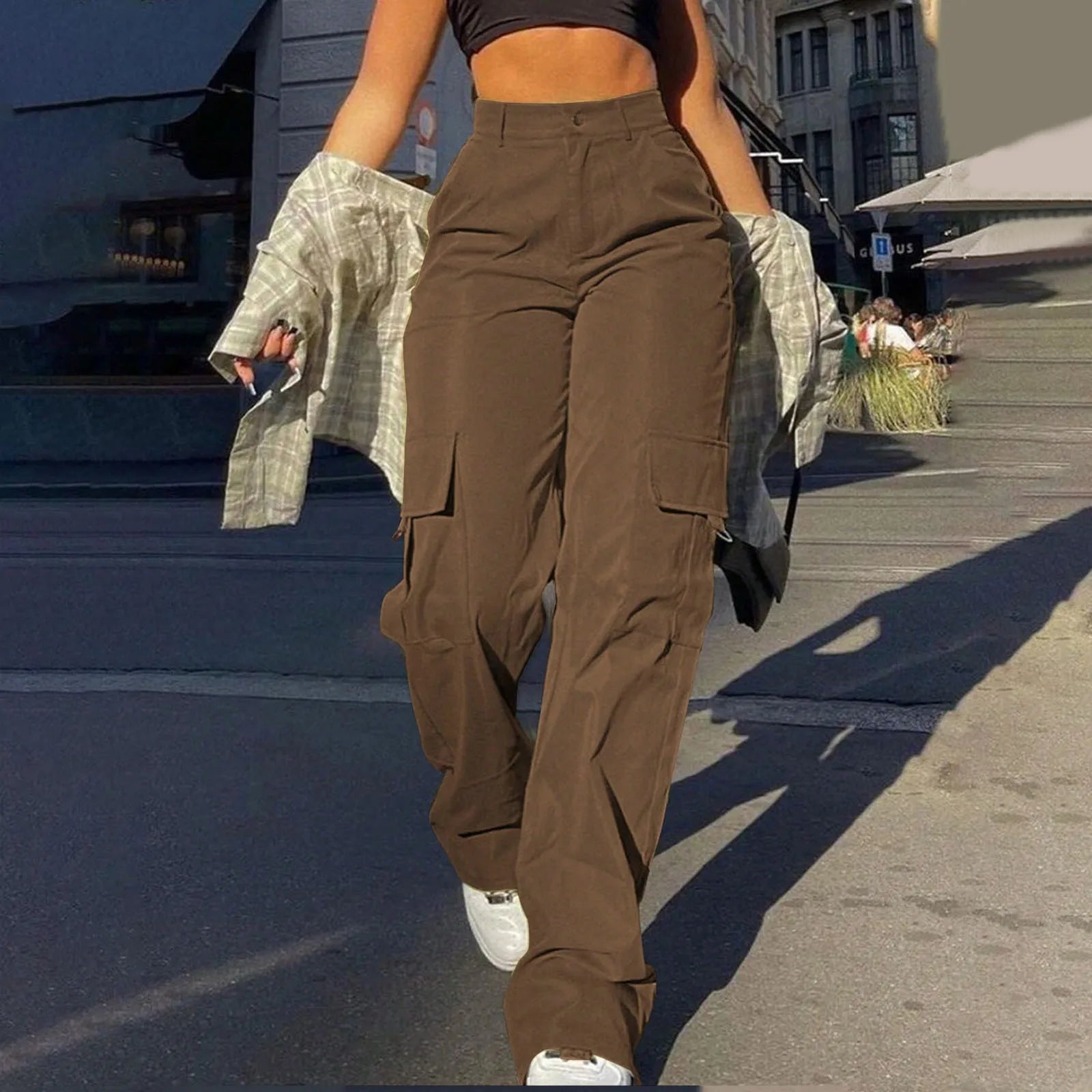 VibeWear™ — Pantalon Cargo Wide Leg Femme