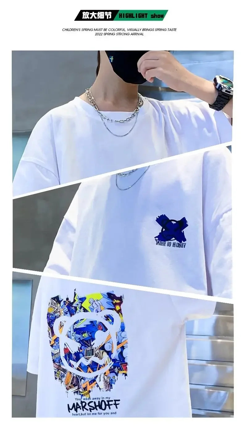 VibeWear™ T-Shirt Enfant 100% Coton Imprimé Cartoon — 1-12 Ans Été