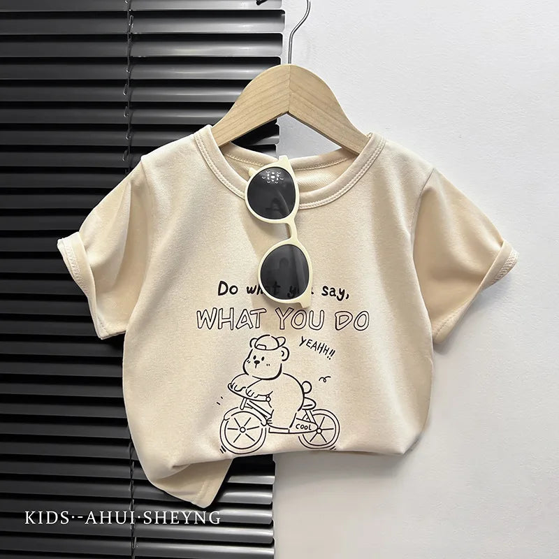 VibeWear™ T-Shirt Bébé Cartoon Unisexe — 1-3 Ans Été