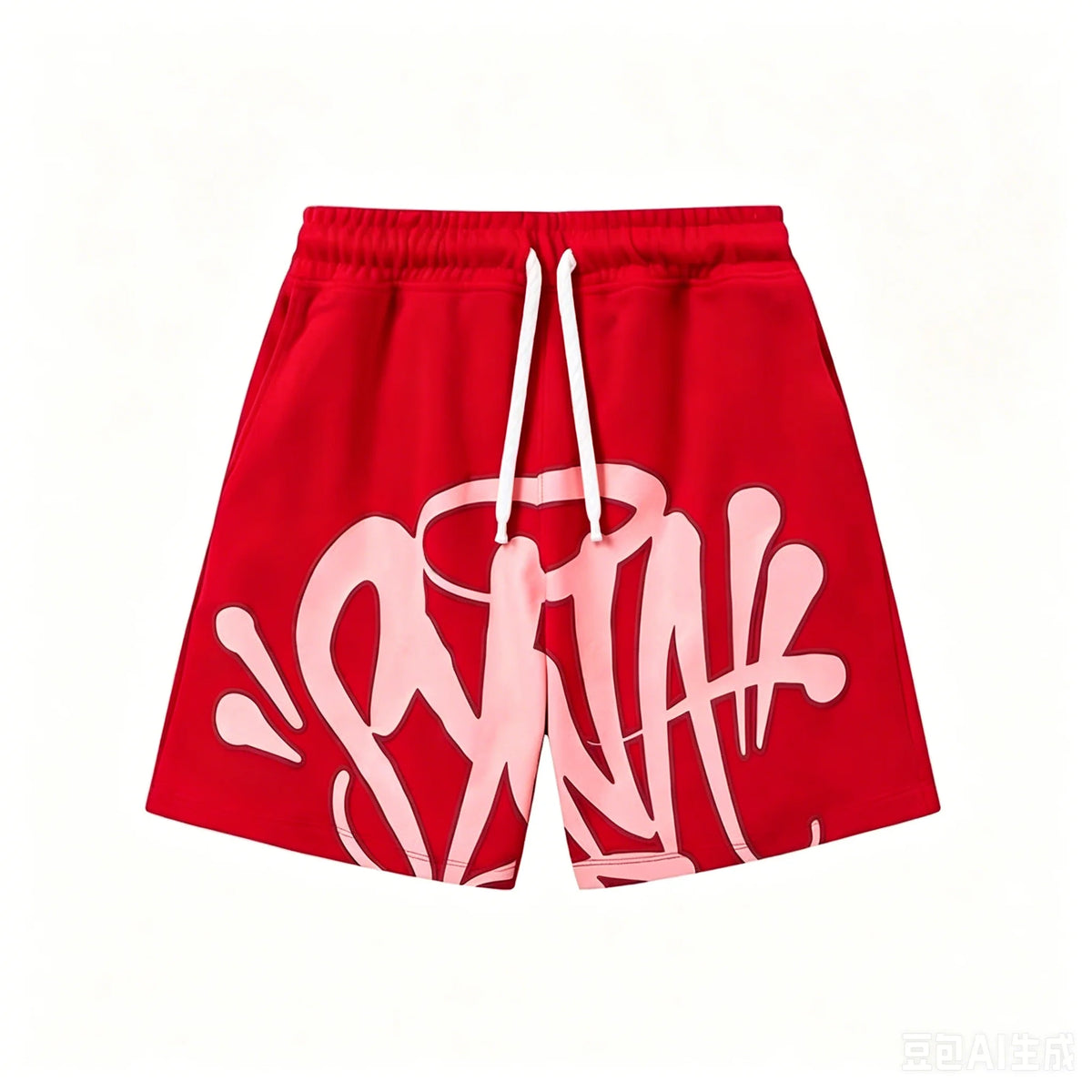 VibeWear™ Short Streetwear Noir Graffiti Lettres Blanc — Séchage Rapide Unisexe