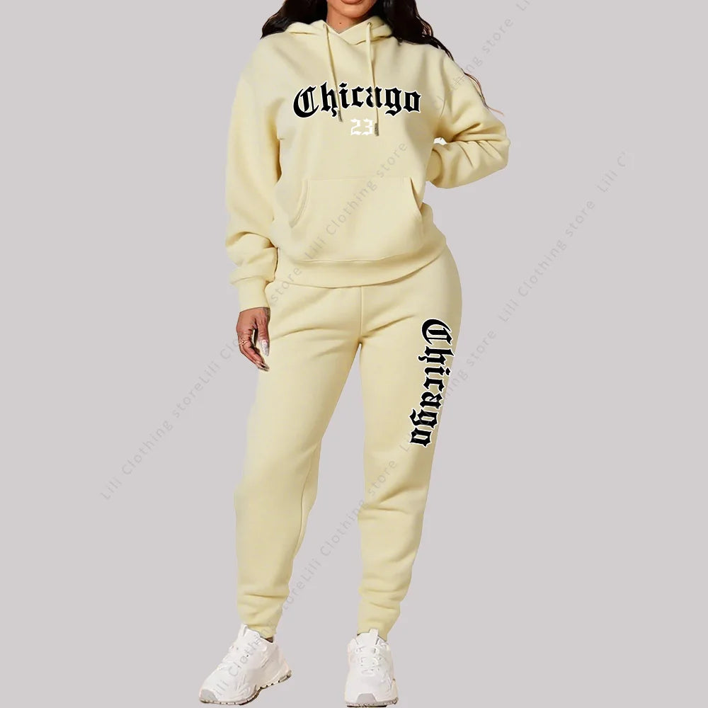 Ensemble Hoodie + Pantalon Femme Chicago — VibeWear