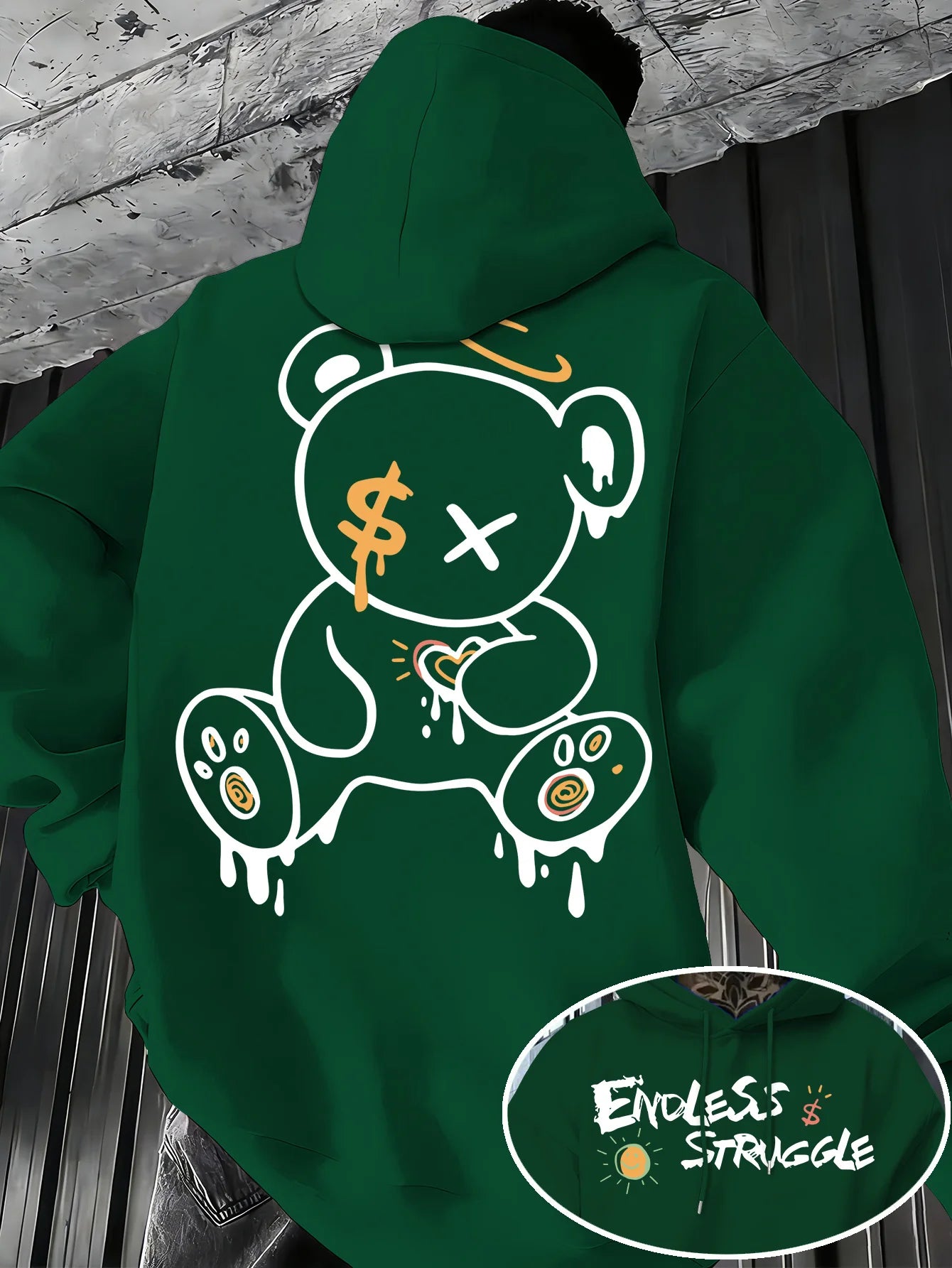 VibeWear™ Money Bear Oversized Hoodie Sweatshirt with Print
