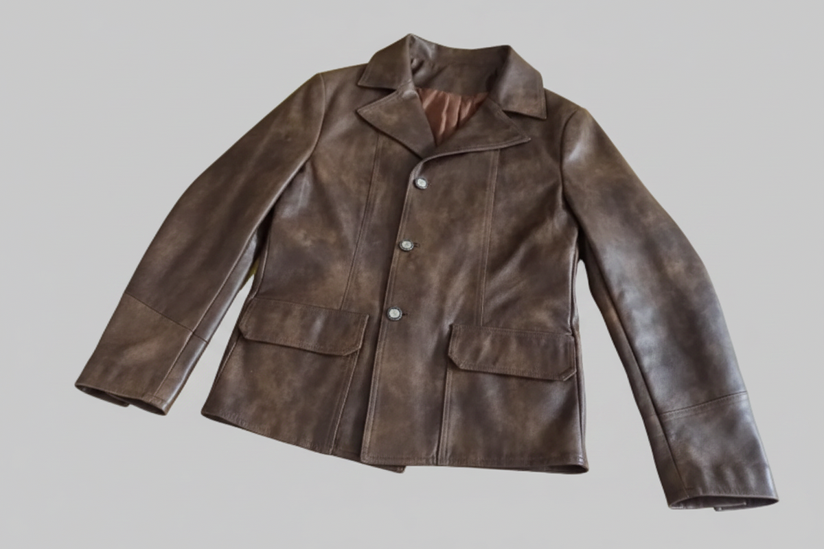 VibeWear™ Veste Biker Femme Rétro Similicuir — Slim Fit Marron Café S-XXXL