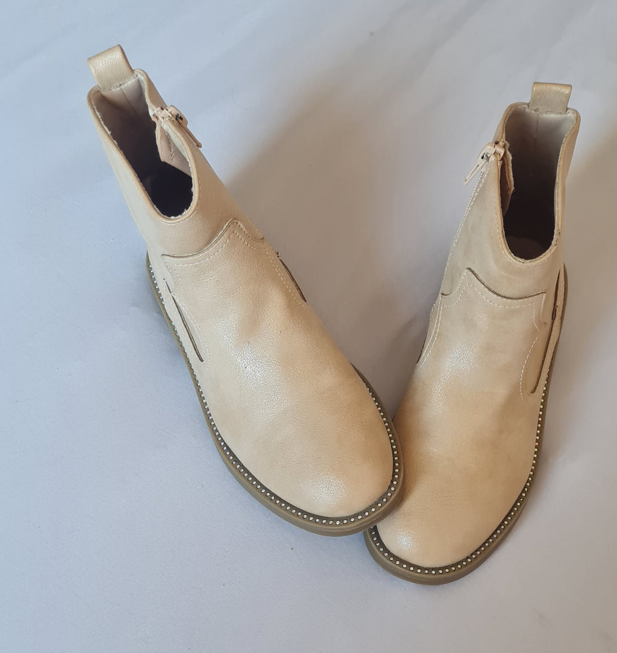 Bottines Western Style Beige – Seconde Main