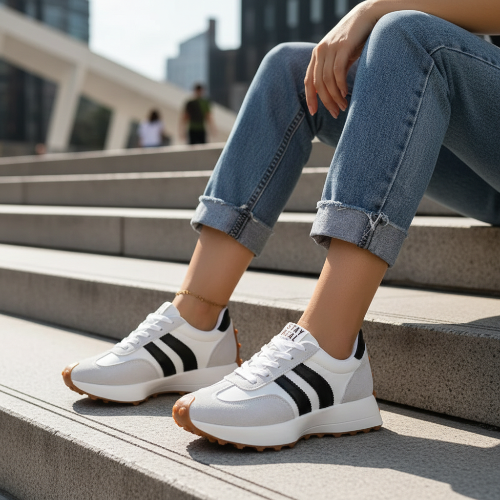 Sneakers Blanc — Close-up Urban